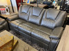 KEYWEST Gray 83" Wide Reclining Sofa with Drop Down Table