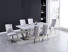 IZBETTA White Real Marble 7 Piece Dining Set