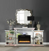 TAHITI Mirrored 82" Wide Fireplace with LED Lights & Bluetooth