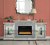 HAGIA Mirrored 67" Wide Fireplace with LED Lights