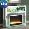 METEORA Mirrored 51" Wide Fireplace with LED Lights
