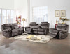 SNIDER Gray Reclining Sofa & Glider Loveseat