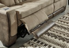 ALAMOS Brown Micro Suede 86" Wide Power Reclining Sofa
