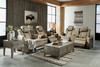 ALAMOS Brown Micro Suede 86" Wide Power Reclining Sofa