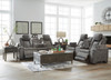 ALAMOS Gray Power Reclining Sofa & Loveseat