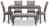 Wrenning - Dining Room Table Set (Set of 6) - Gray