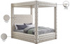 ARITZEL Cream Velvet Canopy Platform Bed