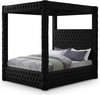 ARITZEL Black Velvet 87" Height Canopy Platform Bed
