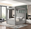 ARITZEL Gray Velvet Canopy Platform Bed