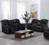 CENTENARY Black 3 Piece Livingroom with Bluetooth Speakers & LED Lighting