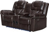 CENTENARY Brown 3 Piece Livingroom with Bluetooth Speakers & LED Lighting