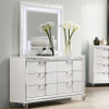 LEACREST White 54" Wide YOUTH Dresser & Mirror with LED's