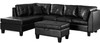 HAMZA Black 106" Wide Sectional & Ottoman