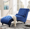 VANNEY Blue Velvet 30" Wide Chaise Lounge