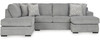 CENTERFIELD Gray 125" Wide Double Chaise Sectional