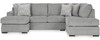 CENTERFIELD Gray 125" Wide Double Chaise Sectional