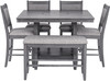 MURSIA Gray 6 Piece Counter Height Set with Lazy Susan