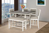 MURSIA White 6 Piece Counter Height Set with Lazy Susan