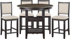 REKNA Black 5 Piece Counter Height Set