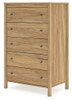 Bermacy - Light Brown - Five Drawer Chest