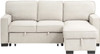 FABIEN Beige 82" Wide Sectional with Pull-Out Sleeper & Storage (RTA)