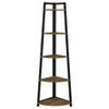 Jacksonville - 5-Shelf Bookshelf - Black And Aged Walnut