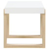 Pala - Rectangular End Table With Sled Base - White High Gloss And Natural