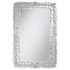 Cecily - Rectangular Leaves Frame Wall Mirror Faux Crystal - Silver