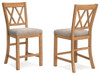 Havonplane - Brown - Upholstered Barstool (Set of 2)