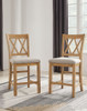 Havonplane - Brown - Upholstered Barstool (Set of 2)