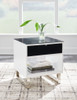Gardoni - Rectangular End Table - White / Black