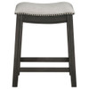 Elliston - Backless Counter Height Saddle Bar Stool (Set of 2) - Dark Grey And Beige