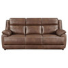 Ellington - Upholstered Padded Arm Sofa - Dark Brown