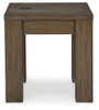 Rosswain - Warm Brown - Square End Table