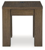 Rosswain - Warm Brown - Square End Table