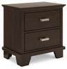 Covetown - Two Drawer Night Stand - Dark Brown