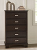 Covetown - Five Drawer Chest - Dark Brown