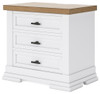 Ashbryn - Three Drawer Night Stand - White / Natural