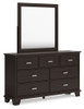 Covetown - Dark Brown - Dresser And Mirror