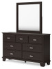 Covetown - Dark Brown - Dresser And Mirror