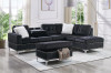 KUARRI Black Velvet 107" Wide Reversible Sectional 