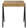 Avery - Square End Table With Metal Legs - Natural And Black