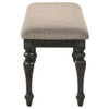 Bridget - Upholstered Dining Bench Stone And Sandthrough - Brown And Charcoal