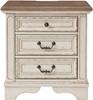 DELREY White 27" Wide 3 Drawer Night Stand