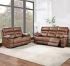 APACHE Brown Reclining Sofa & Glider Loveseat