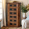 WESTON 37" Wide x 59" Height Chest with Real Cowhide