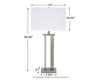 Aniela - Metal Table Lamp Set