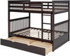 BRETT Dark Brown Full over Full Bunk Bed with Trundle/Sorage