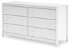 Hallityn - Six Drawer Dresser - White
