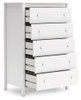 Hallityn - Five Drawer Chest - White